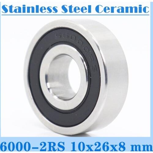 Bearings 6000 ( 1 PC ) 10*26*8mm Bicycle Hub Wheel Hybrid 440C Stainless Steel Rings With Si3N4 Ceramic Balls Bearing S6000