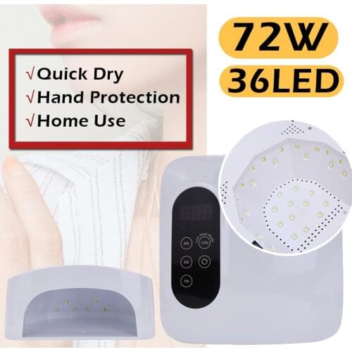 72W LED Nail Lamp For Manicure Nail Dryer For All Gels Polish LCD Display Lamp For Drying Nails Manicure Tools 36PCS Lamp Beads