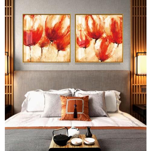 Abstract Colorful Leaves Canvas Painting Retro Green Plant Poster Print Fashion Decor Square Wall Art Picture For Living Room HD