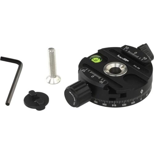 Haoge Combo Boss Adapter with PA-58 58mm Arca-Swiss-Compatible Panoramic Head for Manfrotto Tripod Ball Head Clamp Replacement