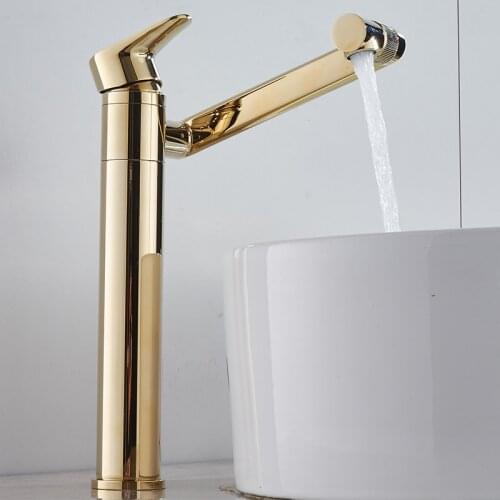 BAKALA 360 Degree Rotate Tall Faucet NEW bathroom basin Chrome Polished Sink Mixer Tap Faucet LT-606