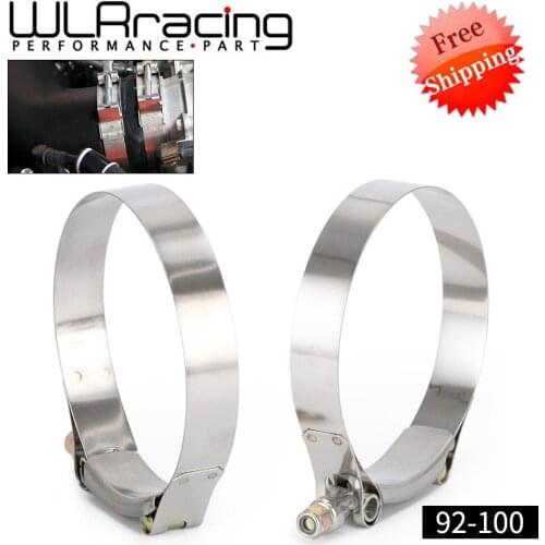 FREE SHIPPING (2PC/LOT) 3.5" CLAMPS 92MM-100MM STAINLESS SILICONE TURBO HOSE COUPLER T BOLT CLAMP KIT HIGH QUALITY WLR5256