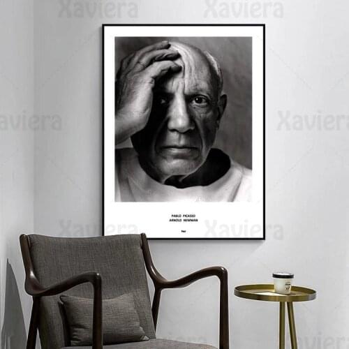 Pablo Picasso Black and White Photo Poster Wall Art Canvas Prints Famous Artist Modern Home Decor Living Room Study Room Bedroom