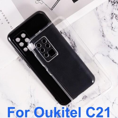 For Oukitel C21 Case Mobile Phone Protective Back Cover Shell on Oukitel C21 Pro Funda Glass Case Cover Soft Silicone Shell Capa