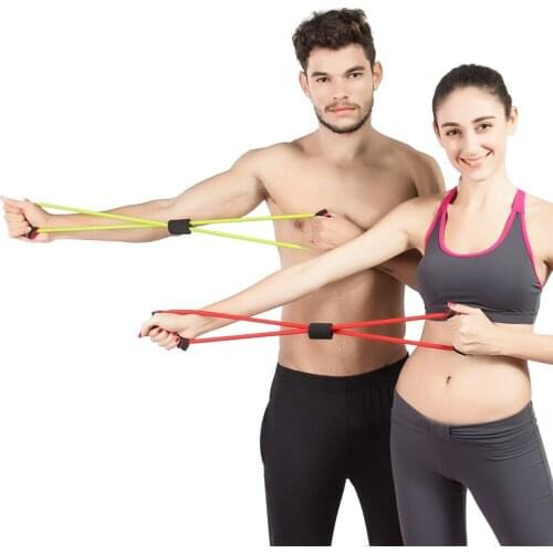 Home Sport 8 Word Chest Developer Rubber Loop Arm Yoga Fitness Equipment Stretch Elastic Band Crossfit Slimming Bodybuilding