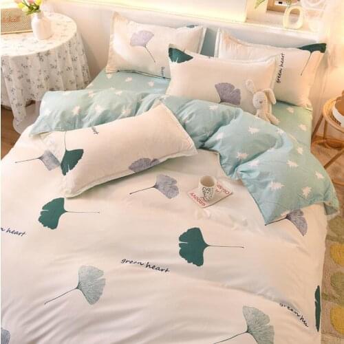 Ldyllic Style Bedding Set Duvet Cover Set Soft Flat Bed Sheet with Pillowcases Twin Full Queen King Size Home Textile All Season