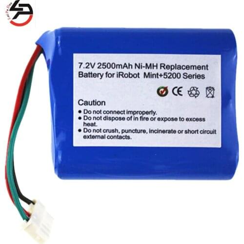 Laipuduo 7.2V 2500mAh Vacuum Cleaner Battery NI-MH Power Tool power source for mint 5200 5200C irobot Braava380t with NTC PTC