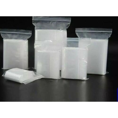 New 100Pcs Small Clear Plastic Bag Food Packaging Pouches Grip Self Seal Resealable Baggies Baggy Home Storage Bags