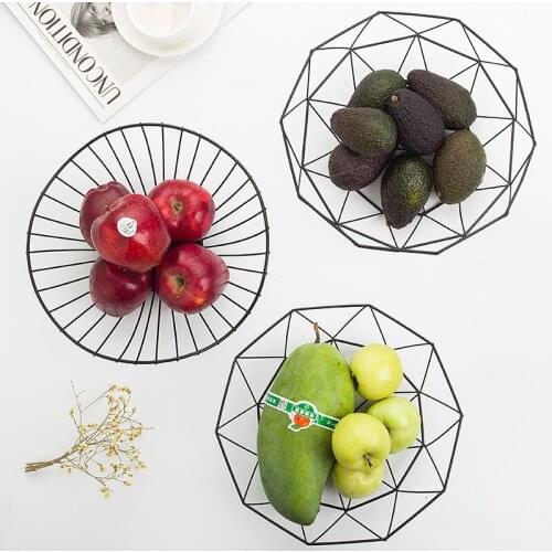 Metal wrought iron fruit basket, fruit plate, vegetable storage bowl, kitchen egg basket rack, home creative storage basket