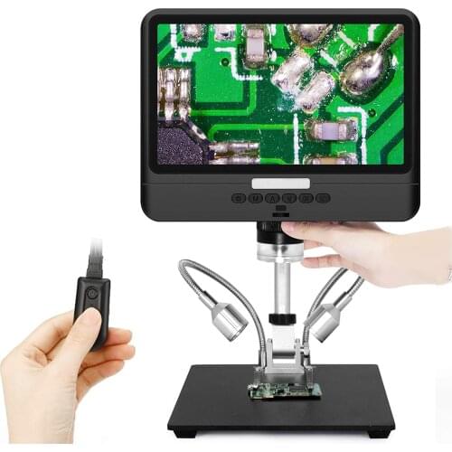 AD208 Coin Microscope with 8.5 Inch Screen 260X LCD Lab Handheld USB Digital Microscopes for PCB Repair Inspection WIth Remote