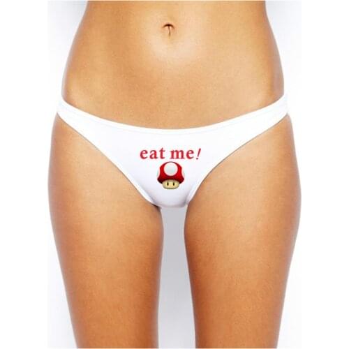 Eat Me Cute Mushroom Panties Woman Underwear Sexy Seamless Sport Female T-back G-string Thongs For Woman Underwear Female Pantie
