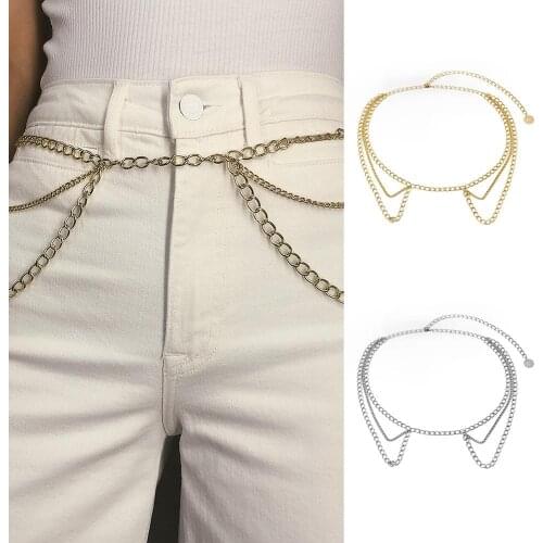 Retro Style Multi-layered Long Tassel Alloy Waist Chain Pants Jeans Charming Gold Color Body Chain For Women Jewelry