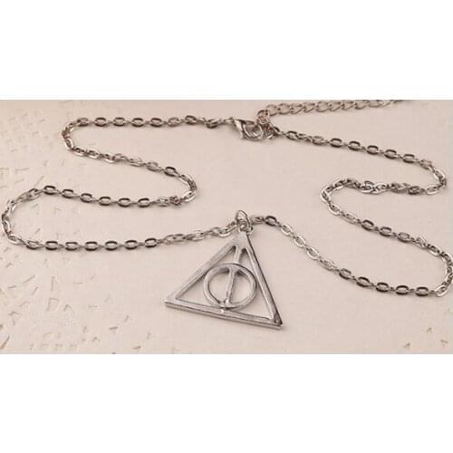 N303 Fashion jewelry European and American foreign trade death holy vessels triangle round pendant retro ornaments sweater chain