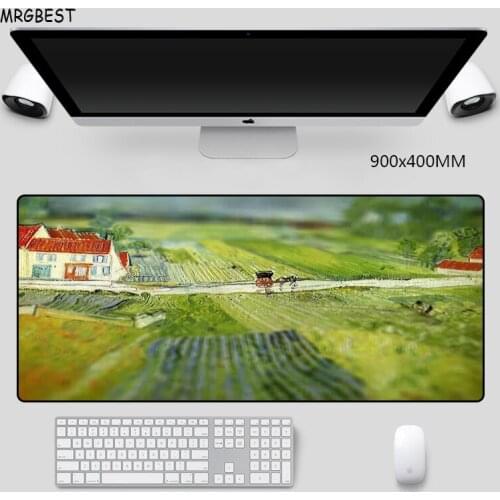 MRGBEST Mouse Pad Large XXL Idyllic Landscape Comfortable Nature Rubber Computer Desk Mat with Locking Edge for CSGO DOTA Games