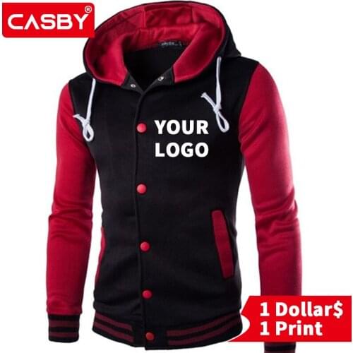 Autumn New DIY Design Hoodie Men Fashion Private Custom Logo Baseball Sweatshirt Casual Regular Print Graphic Men Clothing W869