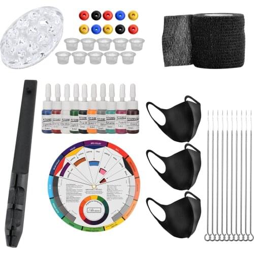 Hand Poke Pen Tattoo Kit 5cm Bandage Needle Ink Ink Cups DIY Tattoo Supplies Tattoo Needles Set Includes 3RL / 5RL / 7RL / 9RL