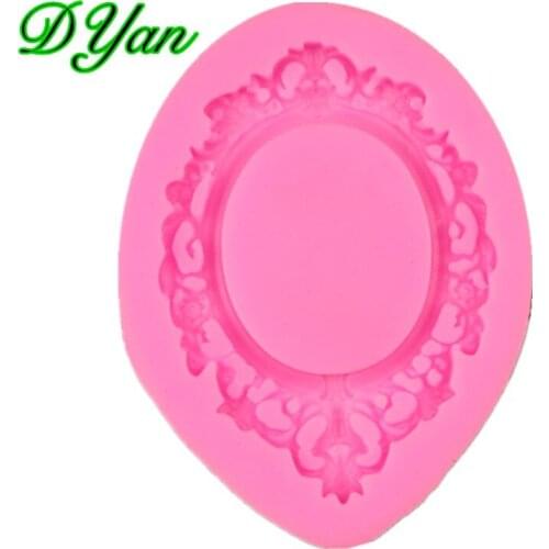 New European-Style Lace Photo Frame Fondant Cake Silicone Mold DIY Retro Mirror Cake Baking Decorative Mold A1700