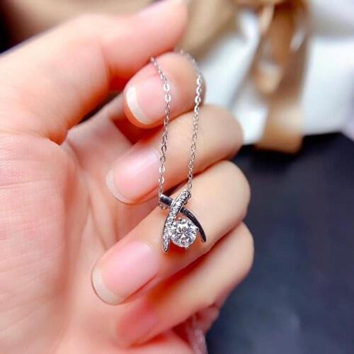 2020 newest flashing moissanite necklace,5X5mm size gem flashing better than diamond birthday party gift 925 sterling silver