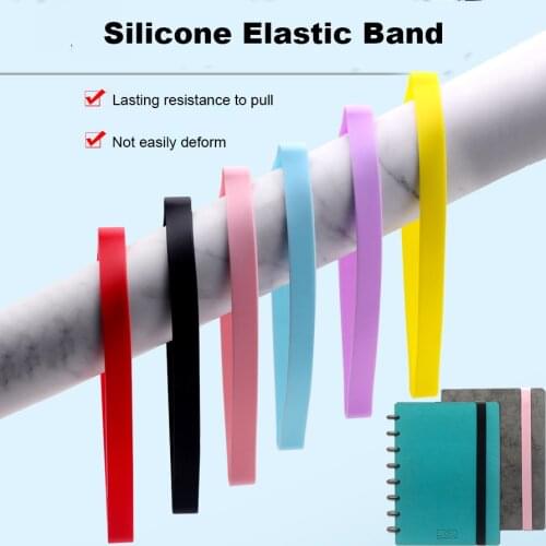 Fromthenon A4A5B5 Notebooks Cover Silicone Elastic Band Color Rubber Bands Bandage for Planner Scrapbooking Business Card Book