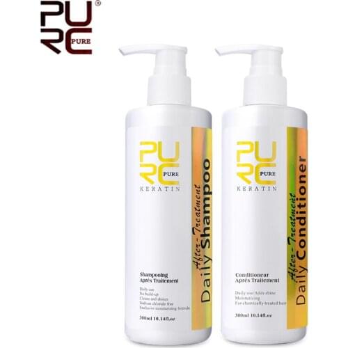 PURC 300ml Daily shampoo and conditioner hair care set professional use for keratin hair treatment make hair smoothing and shine