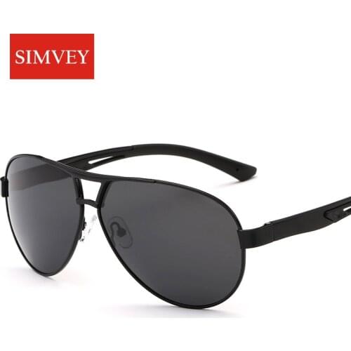 Simvey Classic Brand Designer Mens Sunglasses HD Polarized Aviation Sunglasses Aluminum Driving Sun Glasses Luxury Shades UV400