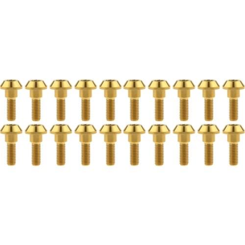 20 Pcs Titanium Bolts M6 X 20mm Tapered Ball Allen Key Head Screws for Yamaha Motorcycle Brakes