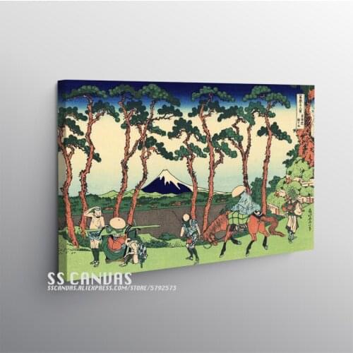 Japanese Ukiyo-e Style Retro Wooden Frame Canvas Painting Decor Wall Art Bedroom Home Room Framed Decoration Prints Poster
