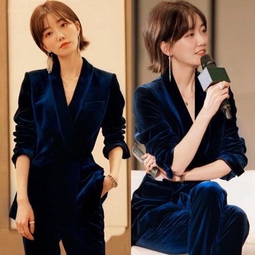 Z&I Women's Velvet Trouser Suits