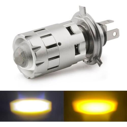 1pcs H4 HS1 Led Motorcycle Headlight Bulb With Lens Projector 6000K White Hi/Lo Beam Light BA20D Led Motorcycle Lights Headlight