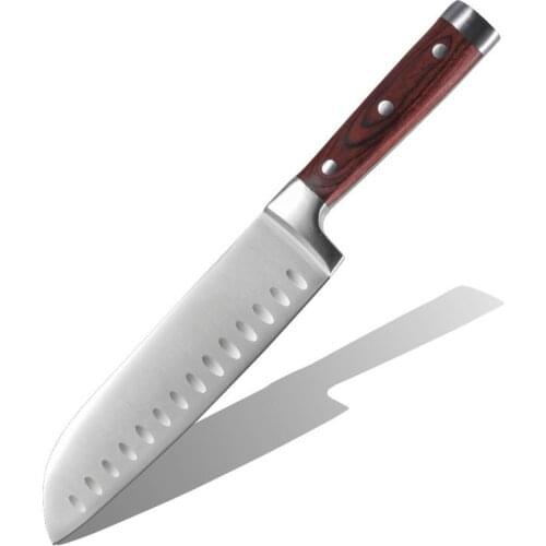 1PC Kitchen Stainless Steel Chef Knives Fruit Slicing Utility Knives Bread Vegetable Cleaver Knife Wood Handle Cutlery Cook Tool