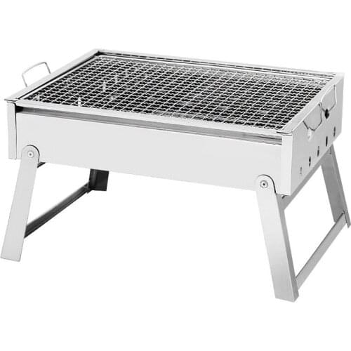 1Pcs Stainless Steel Foldable Portable BBQ Grill Bakery Outdoor Charcoal Tool Multi-function Universal Barbecue Accessories