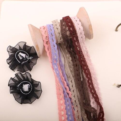 1 YARD 1CM Mix Colorful Cotton Lace Trims Baby Clothing Home Wedding Craft Sewing Cotton Fabric Material DIY Patchwork