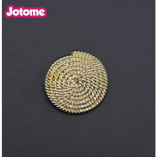 100pcs/lot 26mm Wedding Ribbon Silder Gold Tone Metal Button
