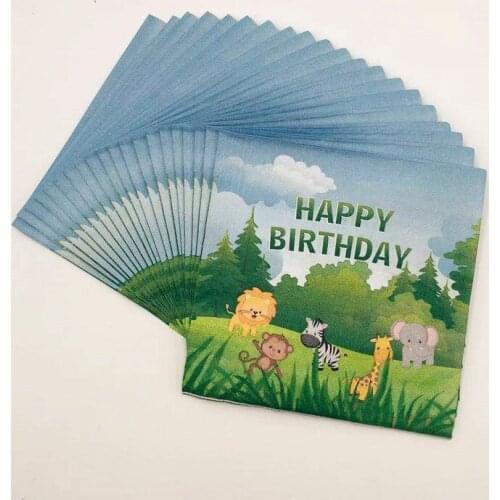 20pcs/lot Cartoon Cute Jungle Animal Paper Napkin Towels