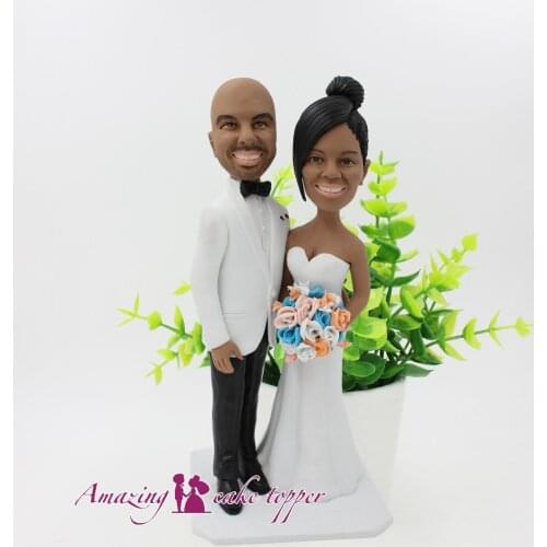 2019 AMAZING CAKE TOPPER Eternal love wedding Toys Custom Polymer Clay Figure From Pictures