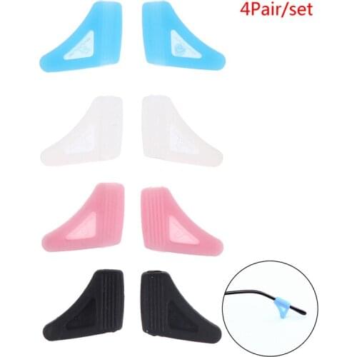 4 Pairs Solid Colour Silicone Anti-slip Eyeglasses Holder For Children Sunglasses Or Reading Glasses Ear Grip Hooks