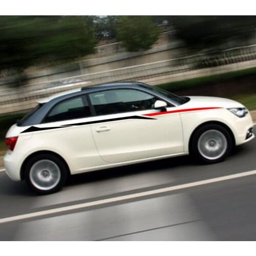 Car Decals Racing Flash Stripe 118'' for A1 A3 A5 Vinyl Graphics Motor Upper Door Side sticker CB31