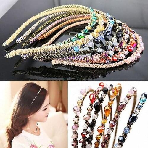 Shiny Colorful Irregular Rhinestone Hair Hoop Headband Hairband Jewelry Decor