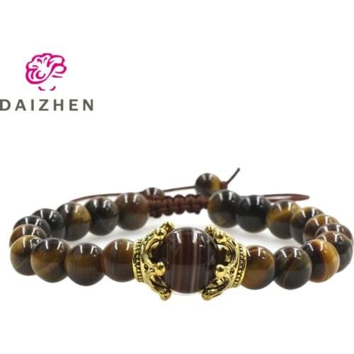Charm Natural Stone Bracelet Black Volcanic Stone Beaded Bracelet Handmade Men and Women Pray Fitness Chain Couple Jewelry Gift