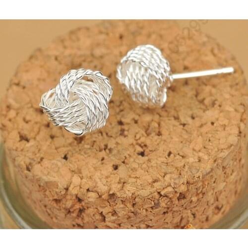 Fast 925 Sterling Silver Elegant Flower Woman Lady Girls Stud Earrings Antiallergic Nickle Lead Free