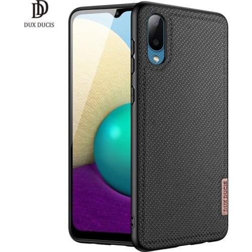 For Samsung Galaxy A02 / M02 DUX DUCIS Fino Series Woven Fabric Protecting Back Case Anti-Shock Non-Slip Original Slim Design