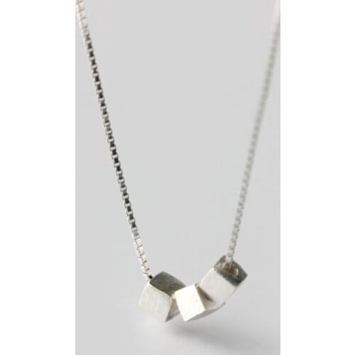 Colusiwei Geometric Silver Choker Necklace for Women 925 Sterling Silver Simple Square Shape Short Neckalace Korea Accessories