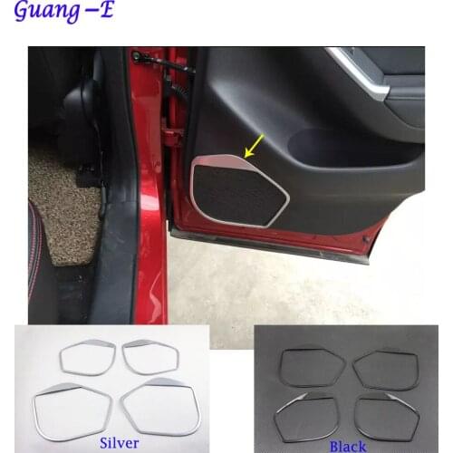 For Mazda CX-5 CX5 2013 2014 2015 2016 Car Door Style Detector Stick ABS Chrome Inside Audio Speak Sound Ring Circle Lamp Trim
