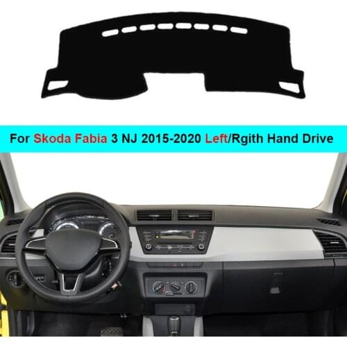 2 Layers Car Dashboard Cover Carpet Cape For Skoda Fabia 3 2014 2015-2020 LHD RHD Rug Sun Shade Pad Carpet Dashmat Sun Shade Pad