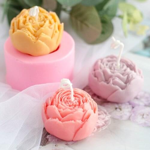 Aromatherapy Scented Candle Mold Making Silicone Large Peony Shape for Handmade Soap Resin Plaster Craft DIY Universal
