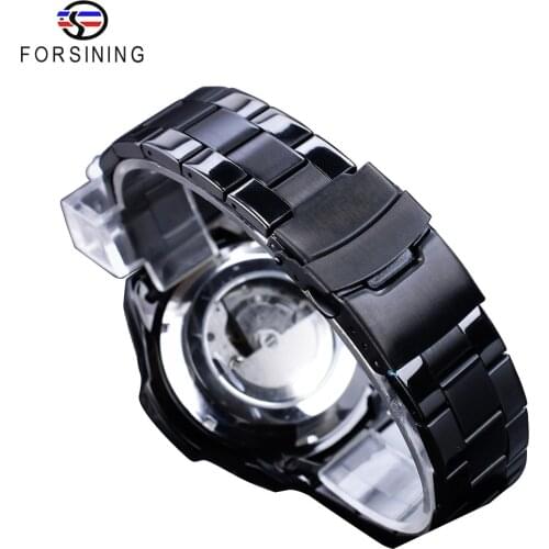 Forsining Black Stainless Steel Band For GMT1137