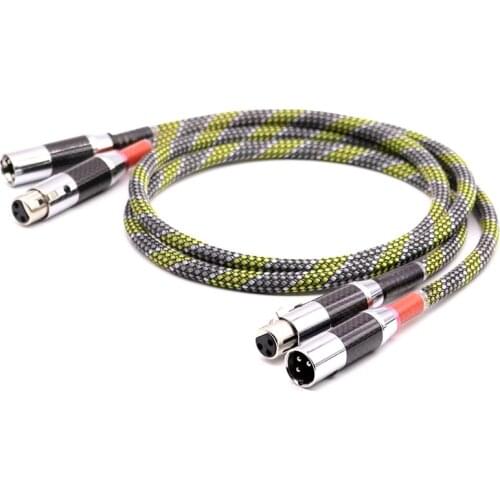 HI-End SQ-888 G5 5N OFC silver plated audio balanced interconnect cable with Carbon fiber XLR plug Audio Video AMP CD XLR Cable