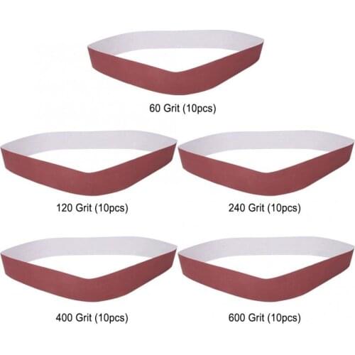 10Pcs 74x4cm Abrasive Belt 60-600 Grits Sanding Band Alumina Sandpaper Belt Sander Woodworking Furniture Grinding Polishing Tool