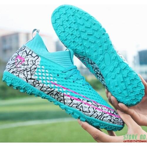 Hot Sale Mens Soccer Cleats High Ankle Football Shoes Long Spikes Outdoor Soccer Traing Boots For Men Women Soccer Child Shoes