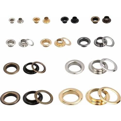 50 sets Hole 4mm-10mm Metal Eyelets With Eyelets for Leathercraft DIY Scrapbooking Shoes Belt Cap Bag Tags Apparel Accessories